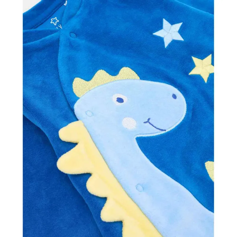 BLUKIDS ZEKA VELOUR ROMPER BOY SNORKEL BLUE