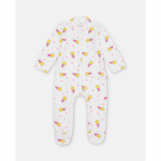 BLUKIDS ZEKA GIRL VELOUR ROMPER BARELY PINK