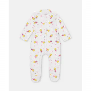 BLUKIDS ZEKA GIRL VELOUR ROMPER BARELY PINK