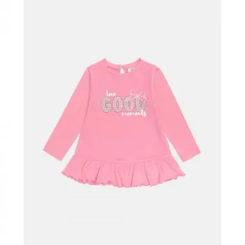 BLUKIDS MAJICA DUG RUKAV TSHIRT WITH ROUCHES MORNING GLORY 