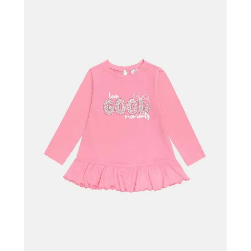 BLUKIDS MAJICA DUG RUKAV TSHIRT WITH ROUCHES MORNING GLORY