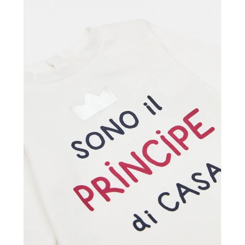 BLUKIDS MAJICA DUG RUKAV T-SHIRT PRINCIPE BOY BLANC DE BLANC
