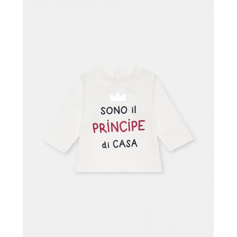 BLUKIDS MAJICA DUG RUKAV T-SHIRT PRINCIPE BOY BLANC DE BLANC