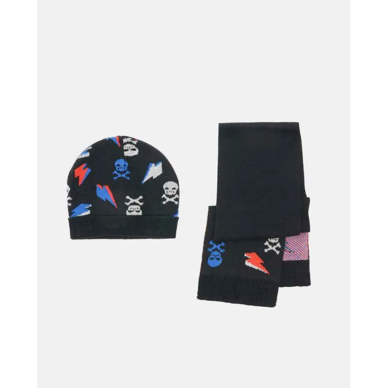 BLUKIDS SET KAPA I SAL SET HAT + SCARF BLACK BEAUTY 