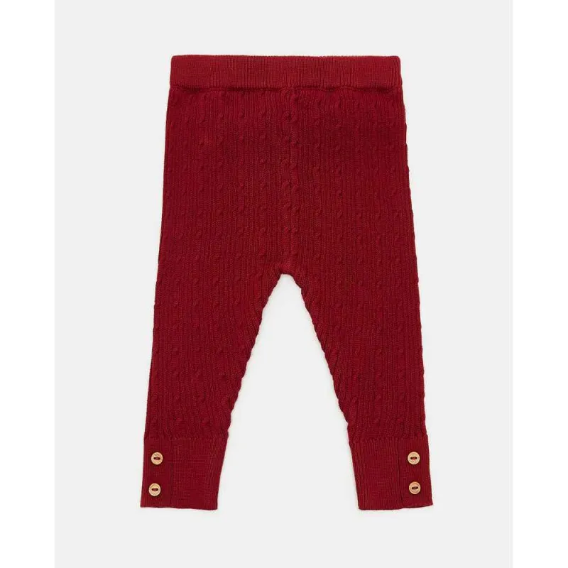 BLUKIDS HELANKE LEGGINGS ROSSO RUMBA RED