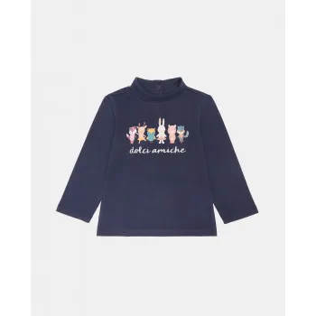 BLUKIDS MAJICA DUG RUKAV HIGH NECK BLUE MELANGE 