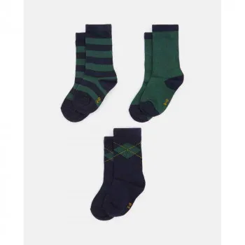 BLUKIDS CARAPE PK 3 LONG SOCKS BOY DARK GREEN 