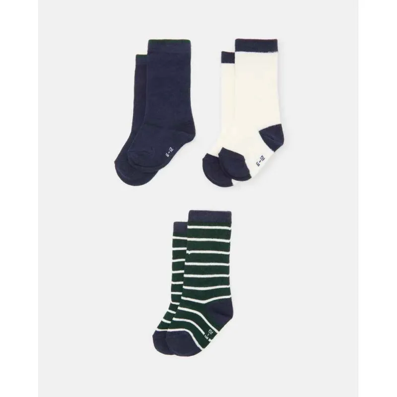 BLUKIDS CARAPE PK 3 LONG SOCKS BOY DARK GREEN