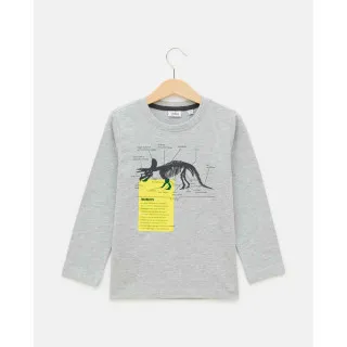 BLUKIDS MAJICA DUG RUKAV T-SHIRT LIGHT GREY MELANGE