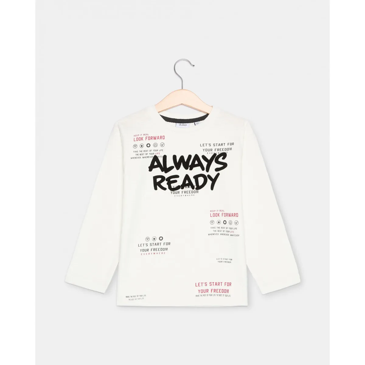 BLUKIDS MAJICA DUG RUKAV T-SHIRT BLANC DE BLANC