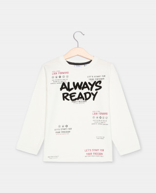 BLUKIDS MAJICA DUG RUKAV T-SHIRT BLANC DE BLANC
