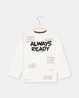 BLUKIDS MAJICA DUG RUKAV T-SHIRT BLANC DE BLANC