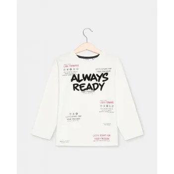 BLUKIDS MAJICA DUG RUKAV T-SHIRT BLANC DE BLANC 