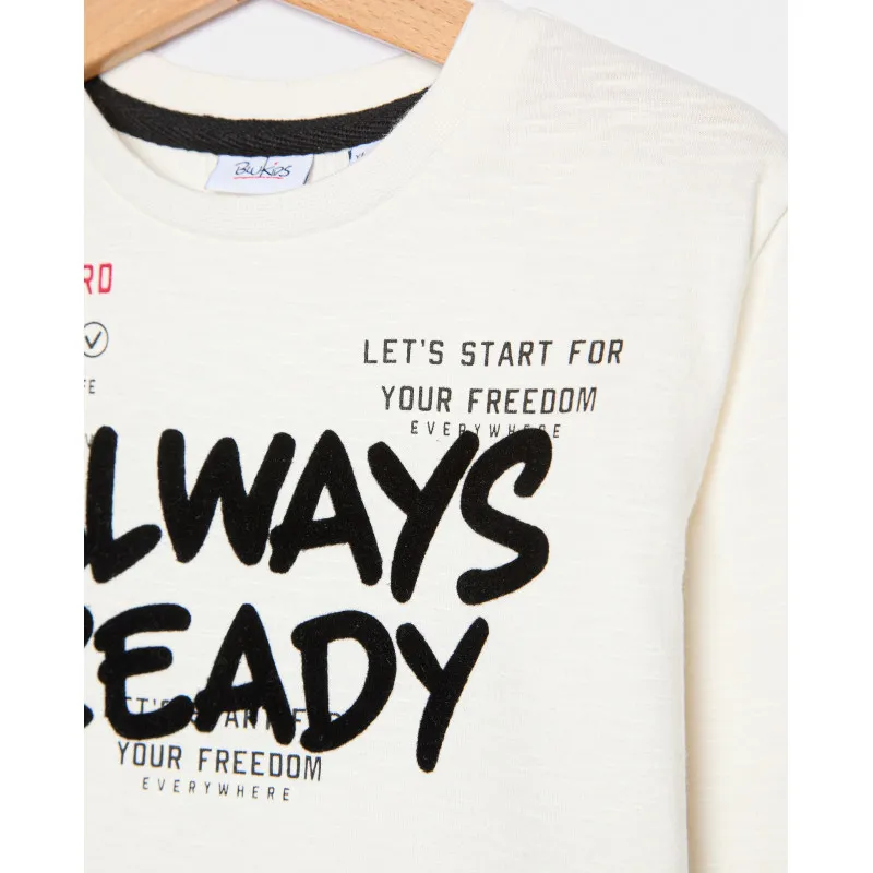 BLUKIDS MAJICA DUG RUKAV T-SHIRT BLANC DE BLANC