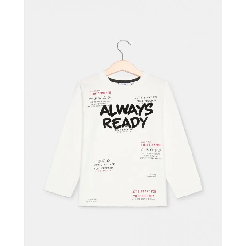 BLUKIDS MAJICA DUG RUKAV T-SHIRT BLANC DE BLANC