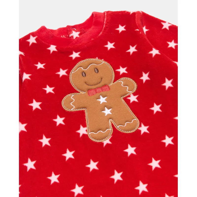 BLUKIDS ZEKA CHRISTMAS ROMPER RED/BROWN