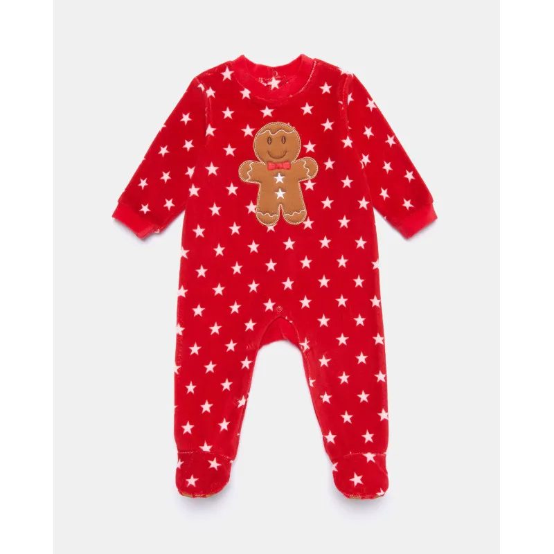 BLUKIDS ZEKA CHRISTMAS ROMPER RED/BROWN