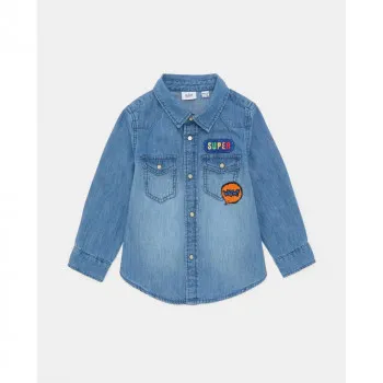 BLUKIDS TEKSAS KOSULJA DUG RUKAV FADED DENIM 