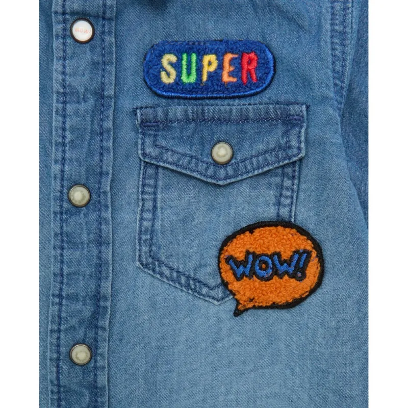 BLUKIDS TEKSAS KOSULJA DUG RUKAV FADED DENIM