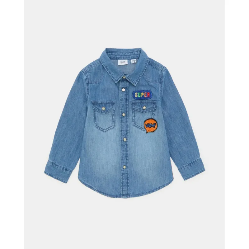 BLUKIDS TEKSAS KOSULJA DUG RUKAV FADED DENIM