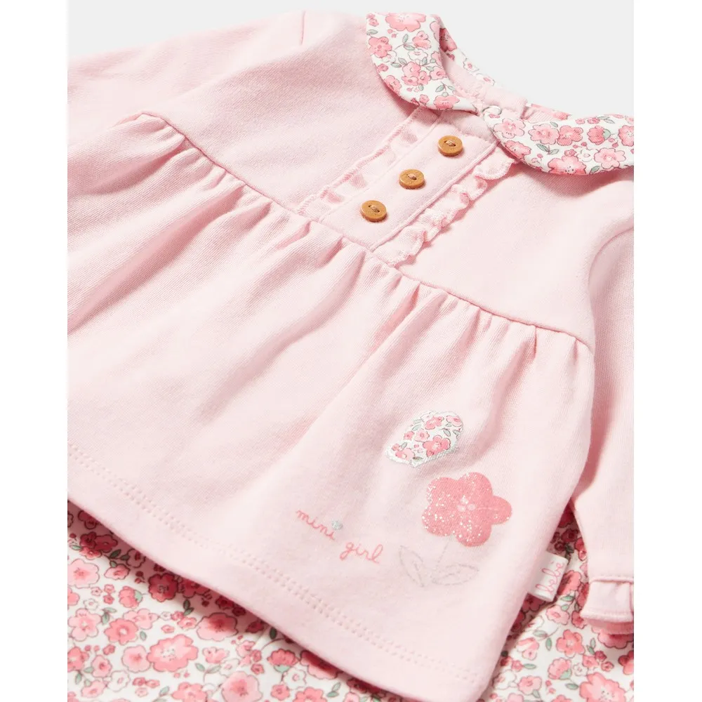 BLUKIDS SET MAJICA DUG RUKAV I HELANKE CHALK PINK