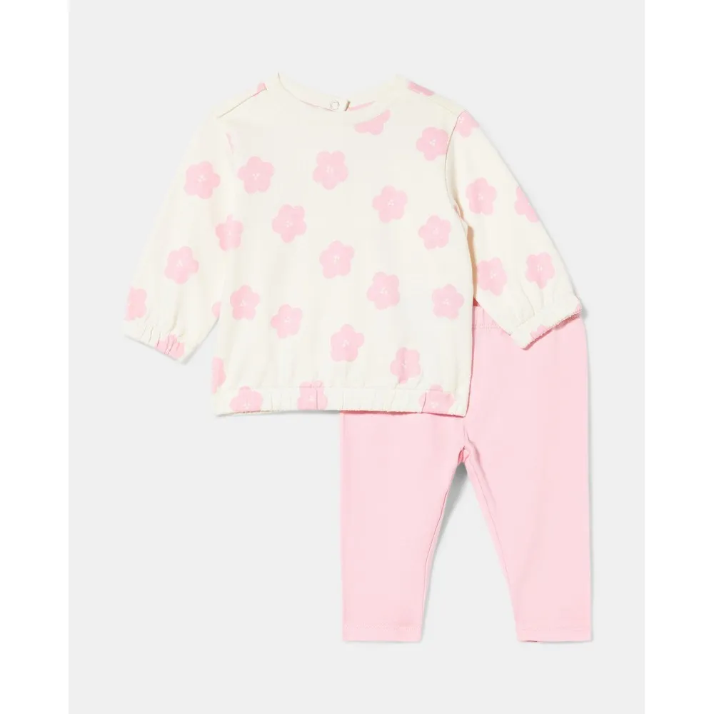 BLUKIDS MAJICA DUG RUKAV I HELANKE CANDY PINK