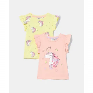 BLUKIDS MAJICA KRATAK RUKAV 2 KOM IMPATIENS PINK