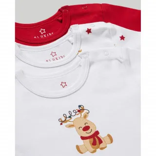 BLUKIDS BODI KRATAK RUKAV WHITE/RED3 KOM 