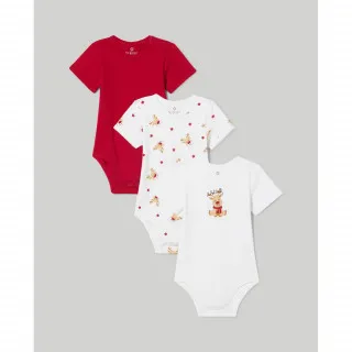 BLUKIDS BODI KRATAK RUKAV WHITE/RED3 KOM 