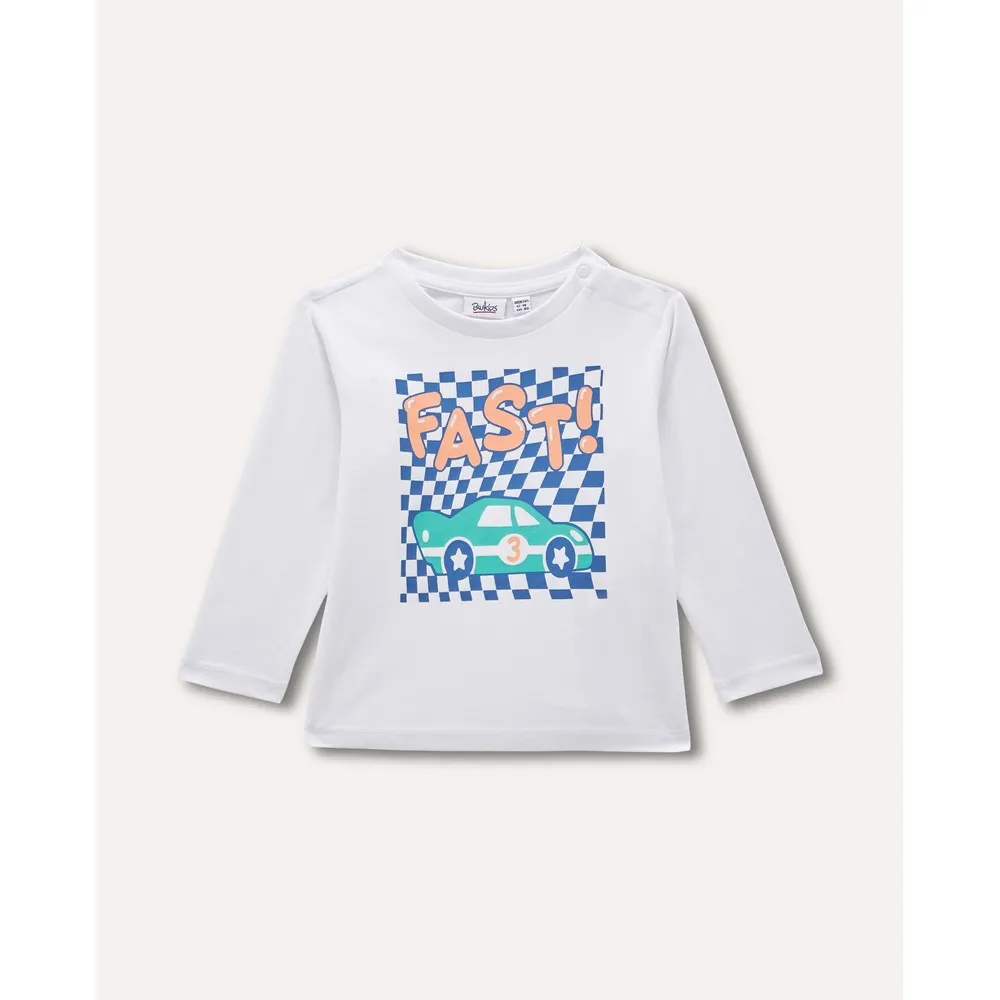 BLUKIDS MAJICA DUG RUKAV WHITE/BLUE