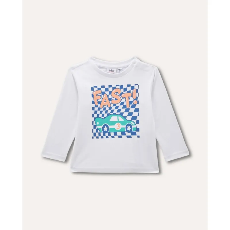 BLUKIDS MAJICA DUG RUKAV WHITE/BLUE