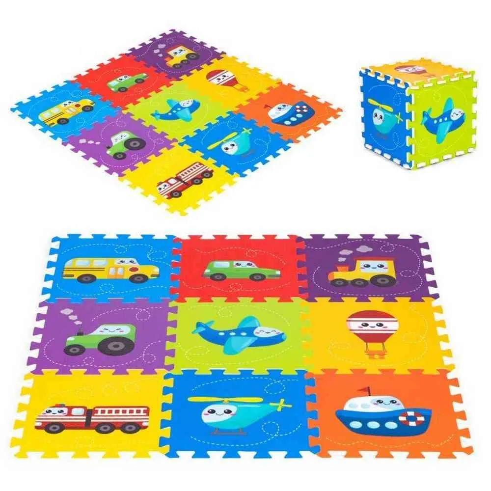 PODLOGA ZA IGRU PUZZLE VEHICLES 9 ELEMENATA 86X86CM IPLAY 