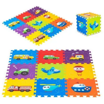 PODLOGA ZA IGRU PUZZLE VEHICLES 9 ELEMENATA 86X86CM IPLAY 