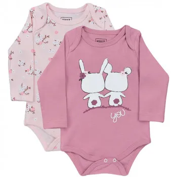 KIDZZ BODI DUG RUKAV PINK 2KOM 