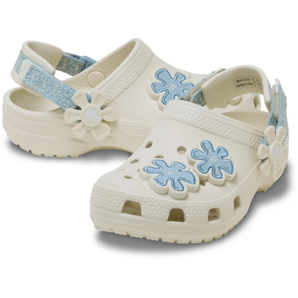CROCS KLOMPE CLASSIC DNM FLWR ADJ BACKSTRAP T 