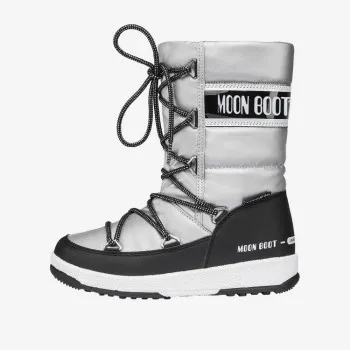 MOON BOOT JR GIRL QUILTED SILVER/BLACK 