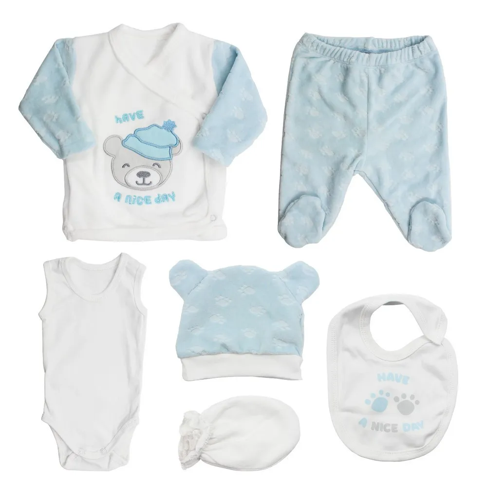 KIDZZ SET 6/1 (PANTALONE+BODI+PORTIKLA+KAPA+RUKAVICE+BENKA) PLIS 