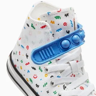 CONVERSE PATIKE CHUCK TAYLOR ALL STAR EASY ON DOODLES - WHITE/BLUE SLUSHY/WHITE 