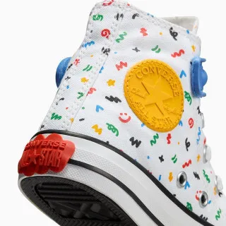 CONVERSE PATIKE CHUCK TAYLOR ALL STAR EASY ON DOODLES - WHITE/BLUE SLUSHY/WHITE 