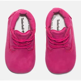 TIMBERLAND CIPELE CRIB BOOTIE WITH HAT DARK PINK NUBUCK