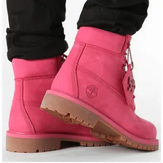 TIMBERLAND CIZME 6 IN PREMIUM WP BOOT DARK PINK NUBUCK 