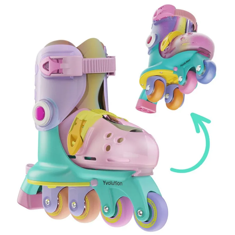 YVOLUTION TWISTA ROLERI 23-28 RAINBOW 