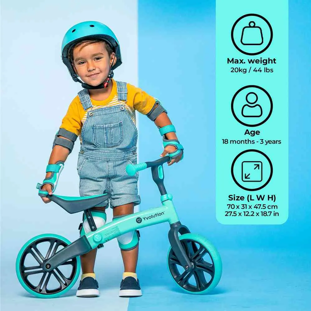 YVOLUTION VELO JUNIOR BALANS BICIKL ZELENI 4L/13L/16L CL 2PK