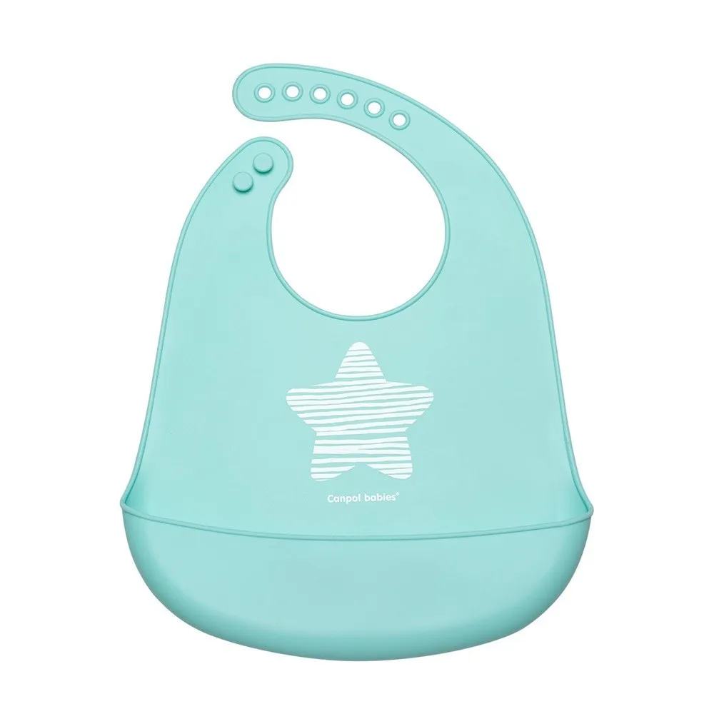 CANPOL BABIES SILIKONSKA PORTIKLA SA DZEPOM PASTEL BLUE 