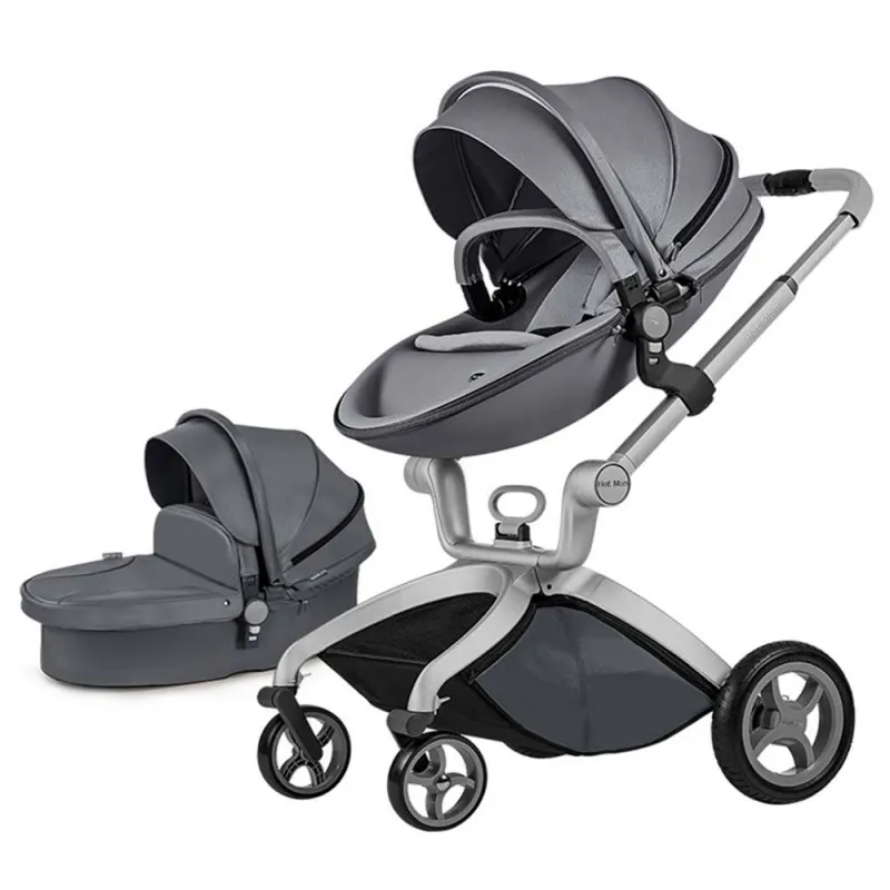 HOT MOM KOLICA DUO SISTEM BLACK DARK GREY 