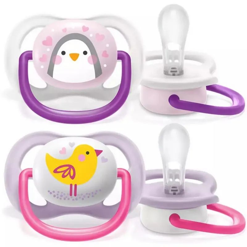 AVENT VARALICA SILIKON ORTHOD 0-6M PENG/BIRDL 2/1 ZA DEVOJCICE