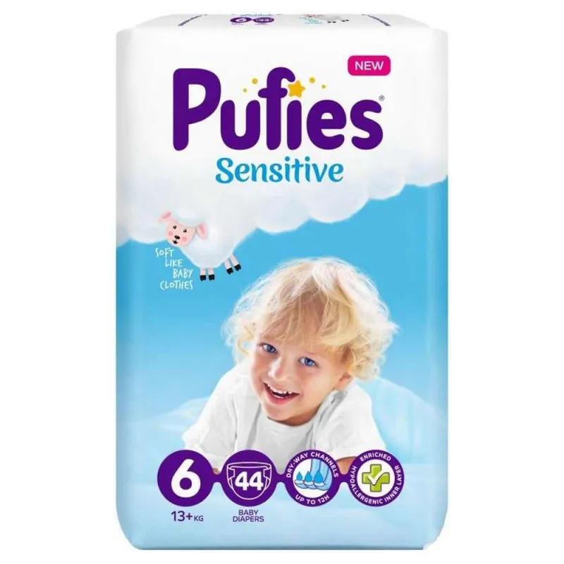 PUFIES PELENE SENSITIVE EXTRA LARGE 6, 13+KG, 44KOM
