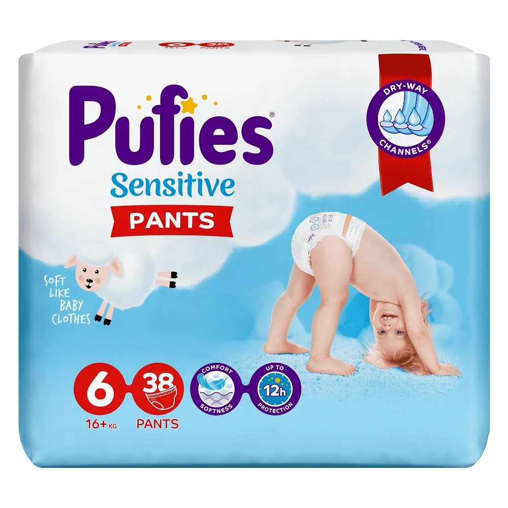 PUFIES PELENE GACICE SENSITIVE EXTRA LARGE 6, 16+KG, 38KOM 