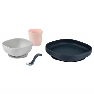 BEABA SILIKONSKI SET ZA JELO 4 DELA NIGHT BLUE 