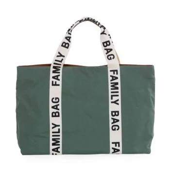 CHILDHOME FAMILY BAG NURSERY BAG SIGNATURE CANVAS GREEN 